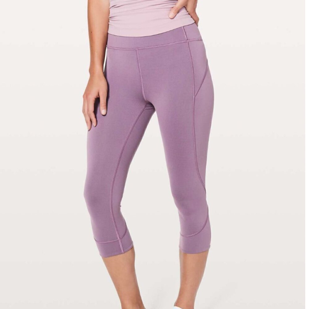 Lululemon Everlux In Movement Crop Leggings Smoked Mulberry Size 12